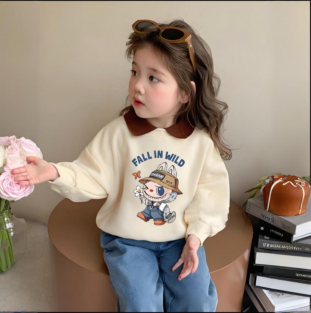 女童POLO翻领卫衣纯棉春秋新款