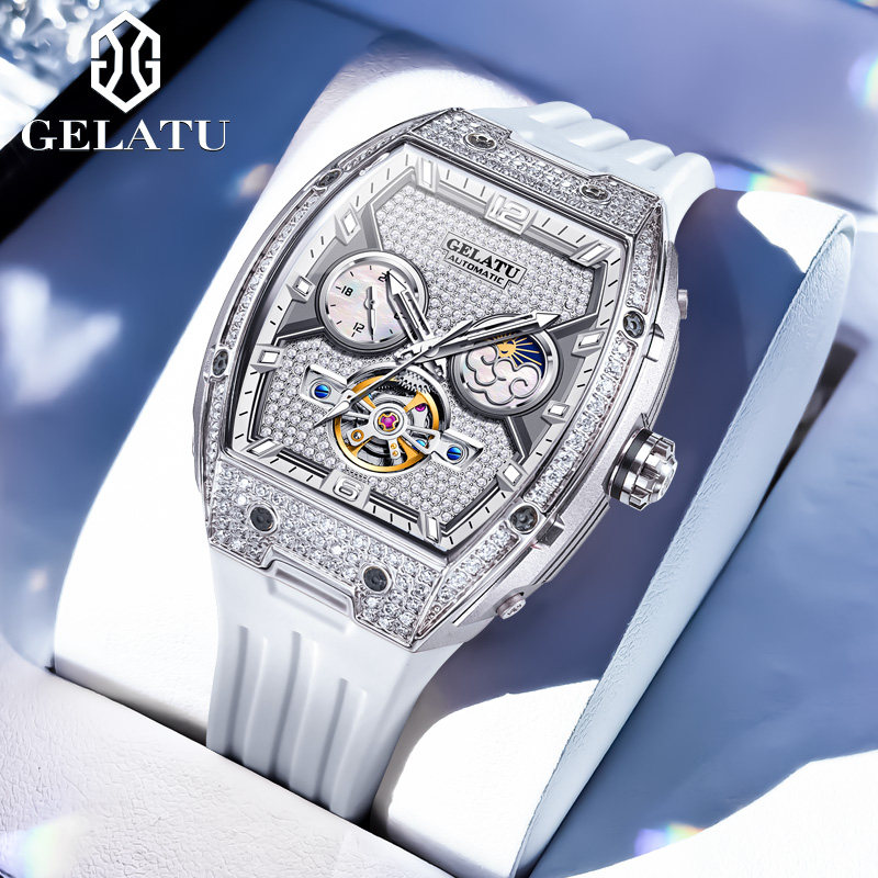 GELATU/格拉图正品牌镂空镶钻女士手表全自动机械表女款名式腕表