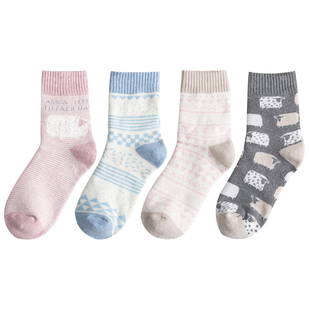 厚袜子女中筒袜秋冬季潮加绒加厚防冻可爱可爱纯棉袜冬天韩版