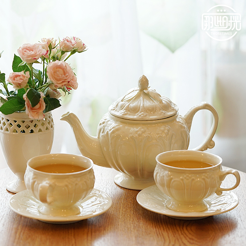 那些时光 法式下午茶具复古咖啡杯花茶杯子套装 中古陶瓷下午茶壶 餐饮具 咖啡套具 原图主图