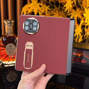 腕带旋转支架适用华为matex6手机壳新款 智能视窗翻盖皮套x5镜头全包防摔真皮保护套x3折叠屏男女外壳 X6典藏版