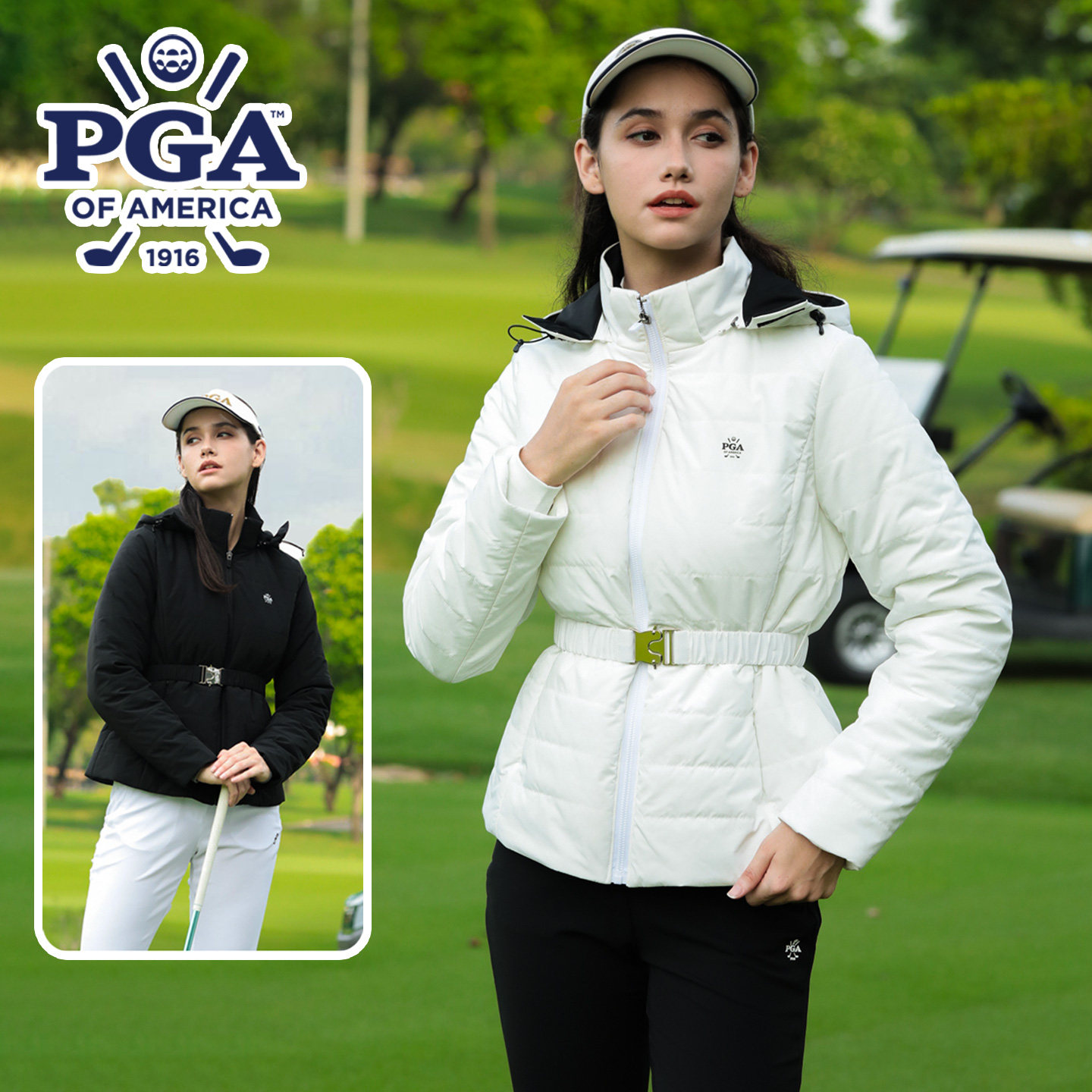 美国PGA 2026秋冬高尔夫女装高尔夫服装女保暖棉服外套防水防风,运动/瑜伽/健身/球迷用品,高尔夫上装,淘宝优惠券,粉丝福利购,淘宝优惠卷