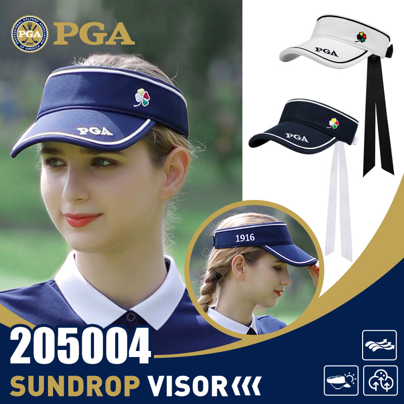 美国PGA 高尔夫女士球帽 无顶透气帽 防晒帽檐 吸汗内里 可调节