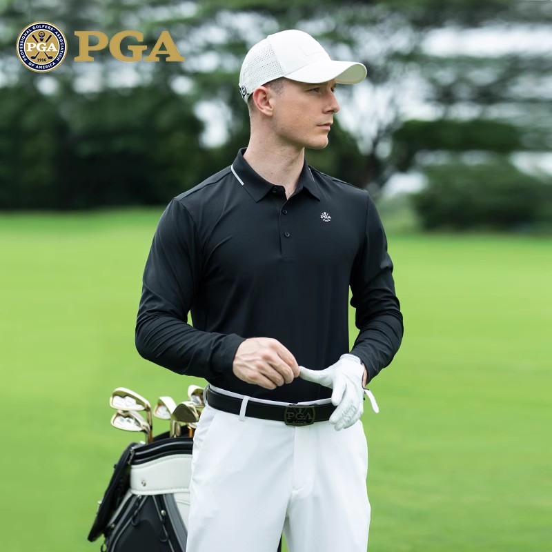 美国PGA高尔夫男长袖T恤polo衫