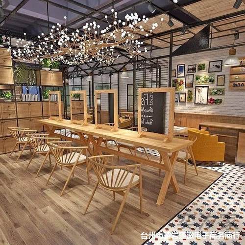 实木理发店镜台美发店镜台网红双面镜烫染桌简约理发店镜台