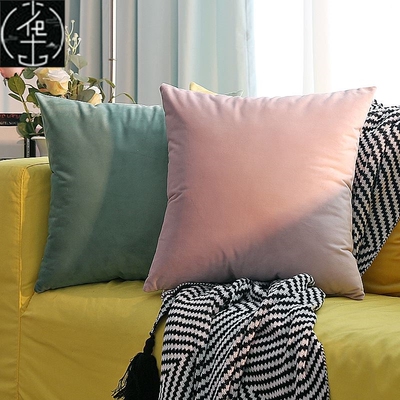 Solid-colored throw pillows Pink Cushions velvet backrest