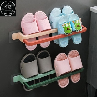 wall mounted toilet bathroom storage rack shoes arti slipper