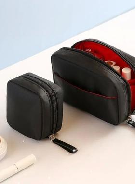 1PC Mini Cosmetic Bag Flamingo Solid Color Travel Toiletry S