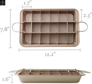 Brownie Pan Non-stick Bakeware Square Baking Tray Molds