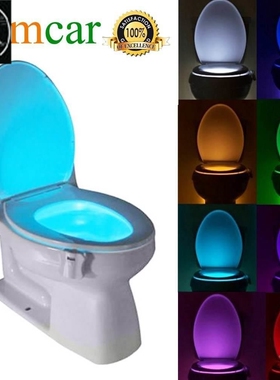 1pcs Toilet t Night Light art PIR Motion Sensor 8 Colo