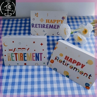 happy retirement卡片 wishing greeting card and envelope退休