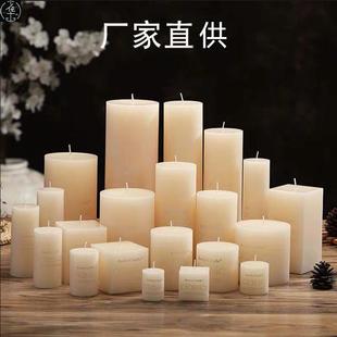 tall pillar real wax candles unscented 5*10 ivory white 180g