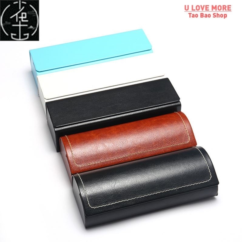 Leather Glasses Case Waterproof Hard Frame Eyeglass Case Wom