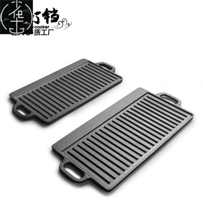 Cast Iron Steak board Double Square Grill BBQ Griddle 烧烤架