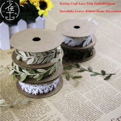 Sewing Craft felt Lace Trim Embellishment White snowflake ch