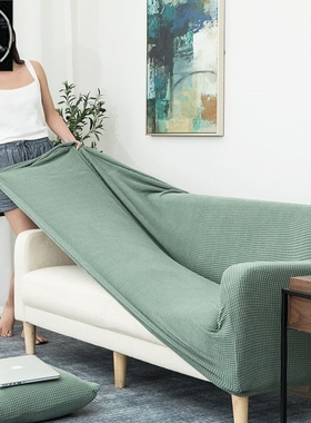 Capa de sofa cover ecido xadrez impermeável anti-deslizamen
