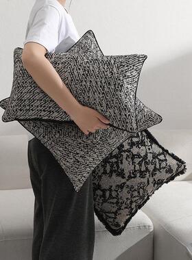 Retro color woven jacquard trimmed pillow sofa cushion cover