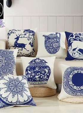 Chinese sofa retro pillowcase embroidery waist cushion cover