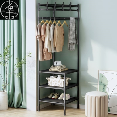 Simple clothes hanger coat storage rack shoe shelf stool