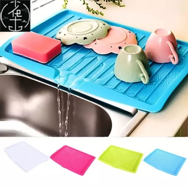Kitchen Plastic Dish Drainer Tray Large Sink Drying Rack