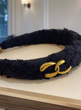 杨杨babytime coco小姐 定制面料香香风粗花呢发箍高颅顶秋冬新款