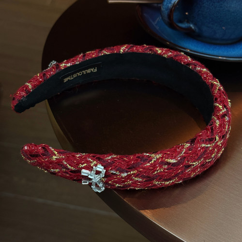 香香风满钻双侧蝴蝶结红色发箍