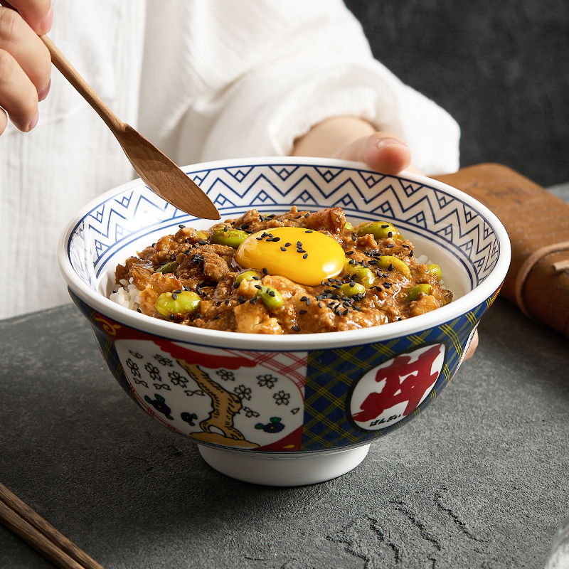 日式丼字密胺高脚碗饭碗汤面碗