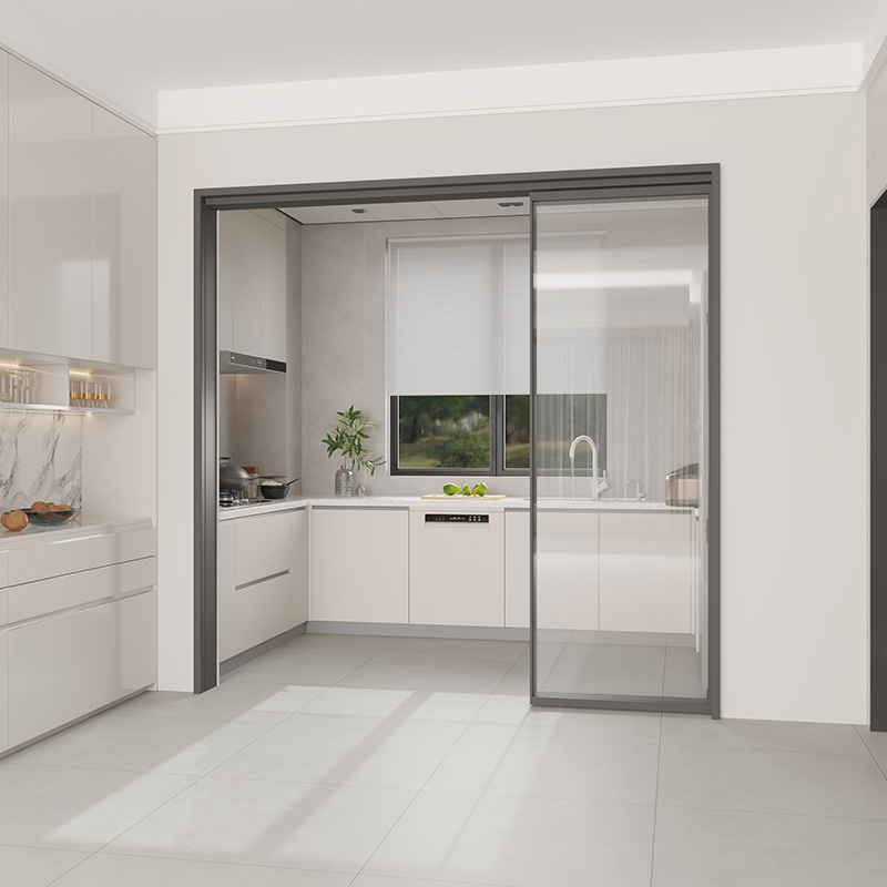 杨坤甑选 金致尚品极窄厨房推拉门 三联动推拉门