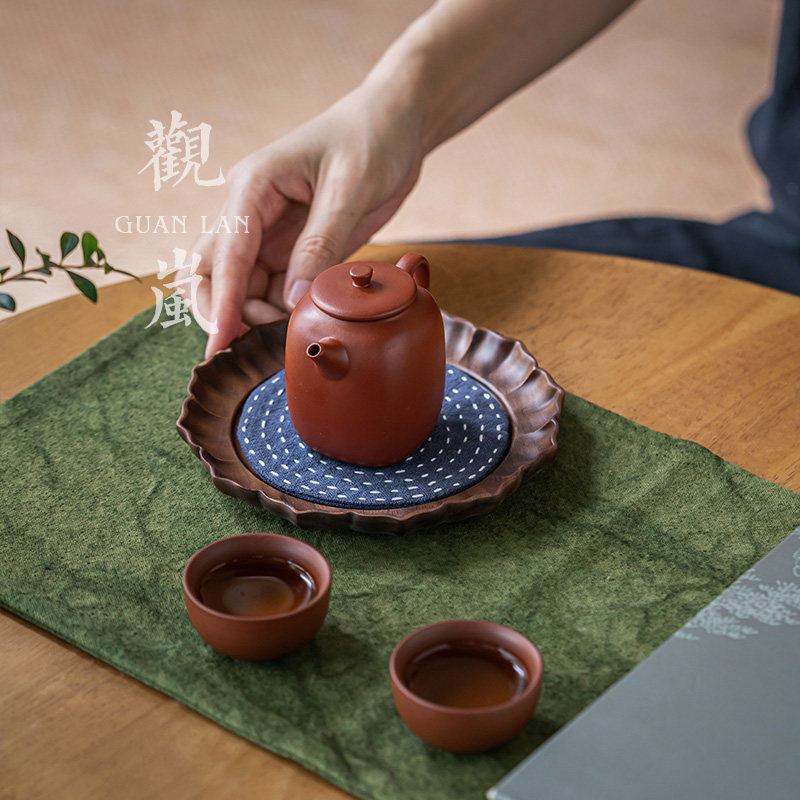 观岚家用胡桃木壶承干泡台中式复古创意养壶垫功夫茶具果盘茶托盘,餐饮具,茶道/零配,淘宝优惠券,粉丝福利购,淘宝优惠卷