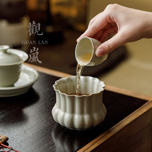 观岚蜜合釉复古陶瓷建水茶道