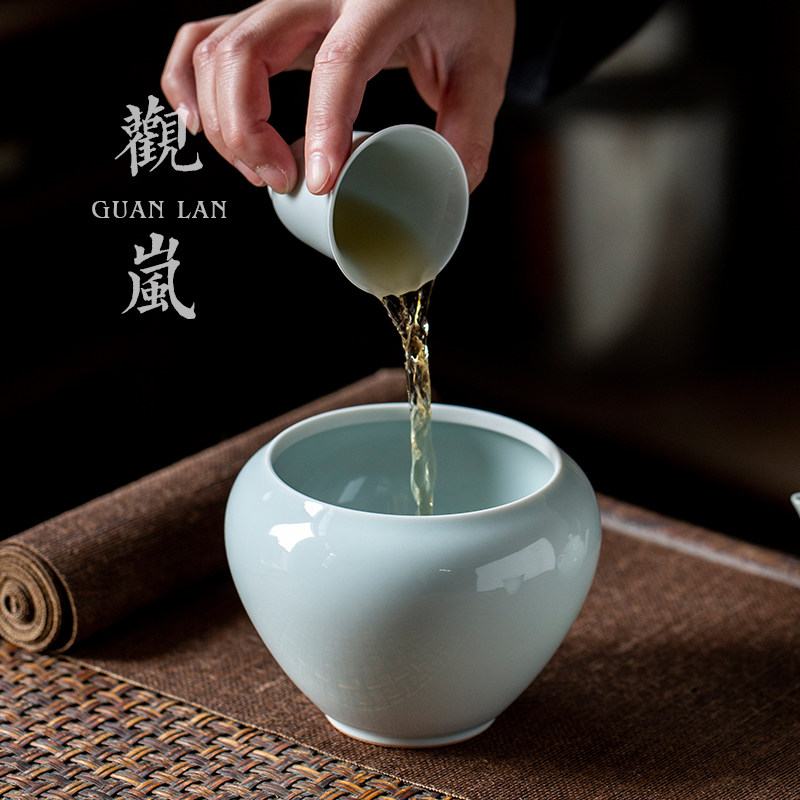 观岚仿古胎建水陶瓷水盂小号茶洗中式禅意水洗茶渣桶笔洗茶道配件,餐饮具,茶道/零配,淘宝优惠券,粉丝福利购,淘宝优惠卷