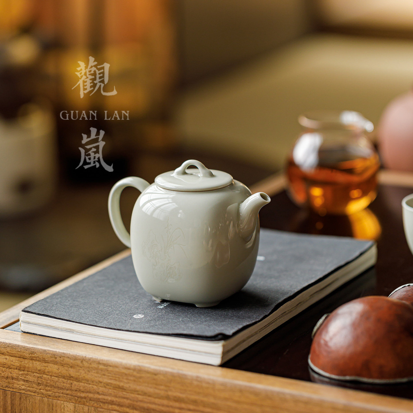 观岚蜜合釉寓方壶茶壶泡茶陶瓷