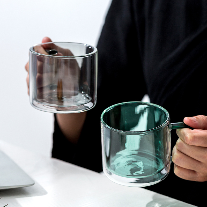 北欧ins玻璃杯创意高颜值牛奶杯