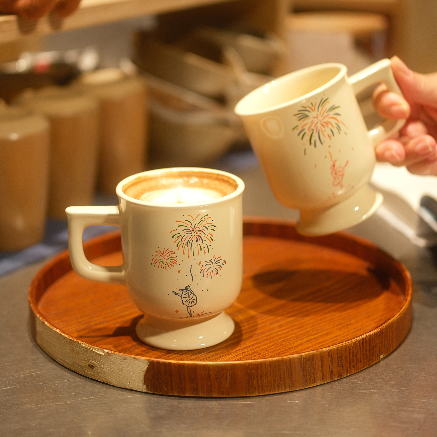 原创焰舞流光陶瓷马克杯咖啡杯