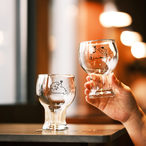 原创举杯小猫小狗玻璃杯啤酒杯子