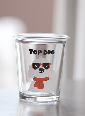 Bubbles Lounge‘原创TOPDOG小狗玻璃杯咖啡杯反口饮料杯家用商用