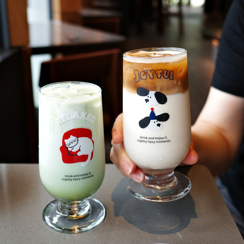 原创动物派对玻璃高脚杯咖啡杯