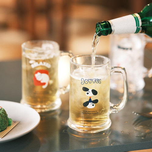 原创小狗小猫玻璃扎啤杯啤酒杯