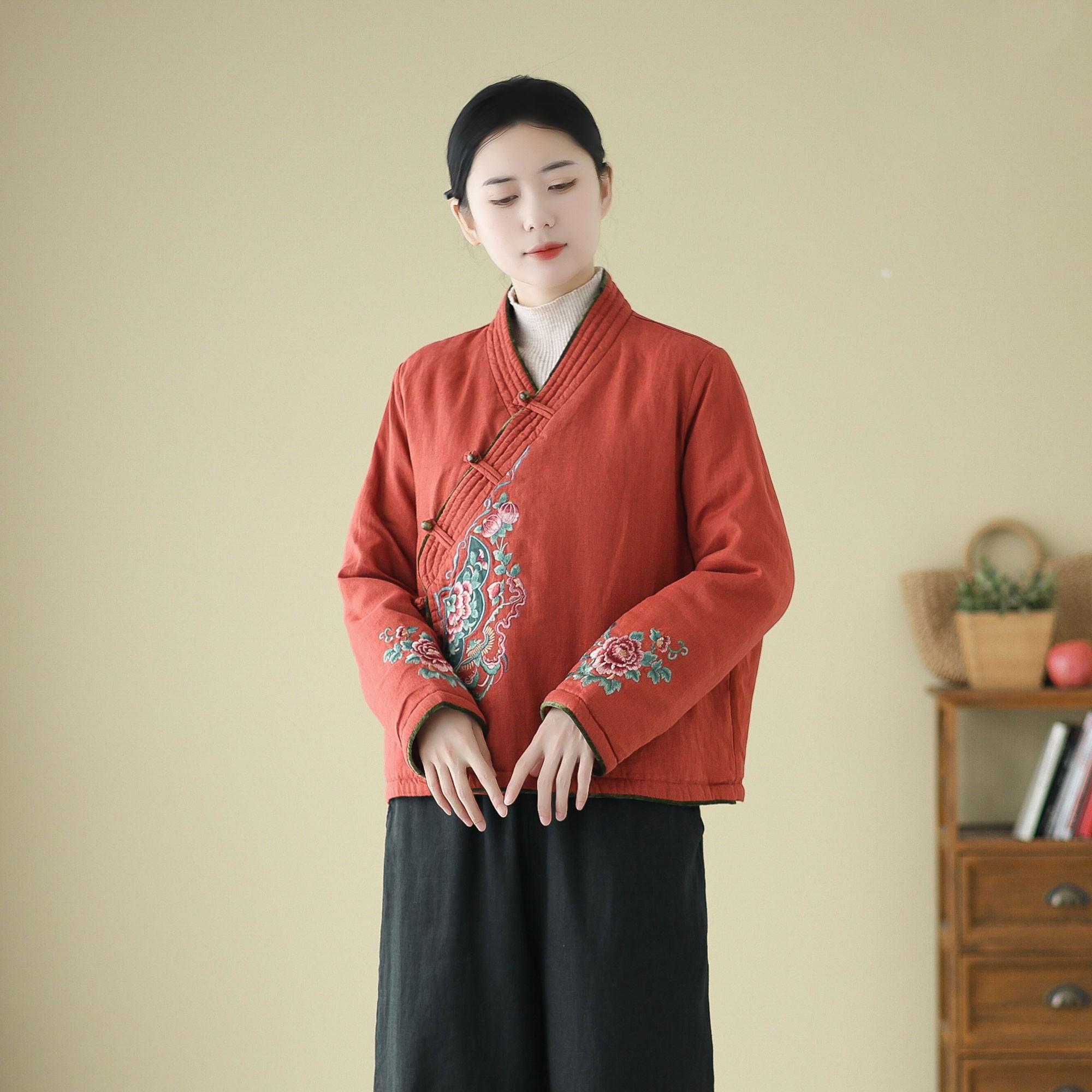 刺绣短款棉衣中国风款式羽绒棉