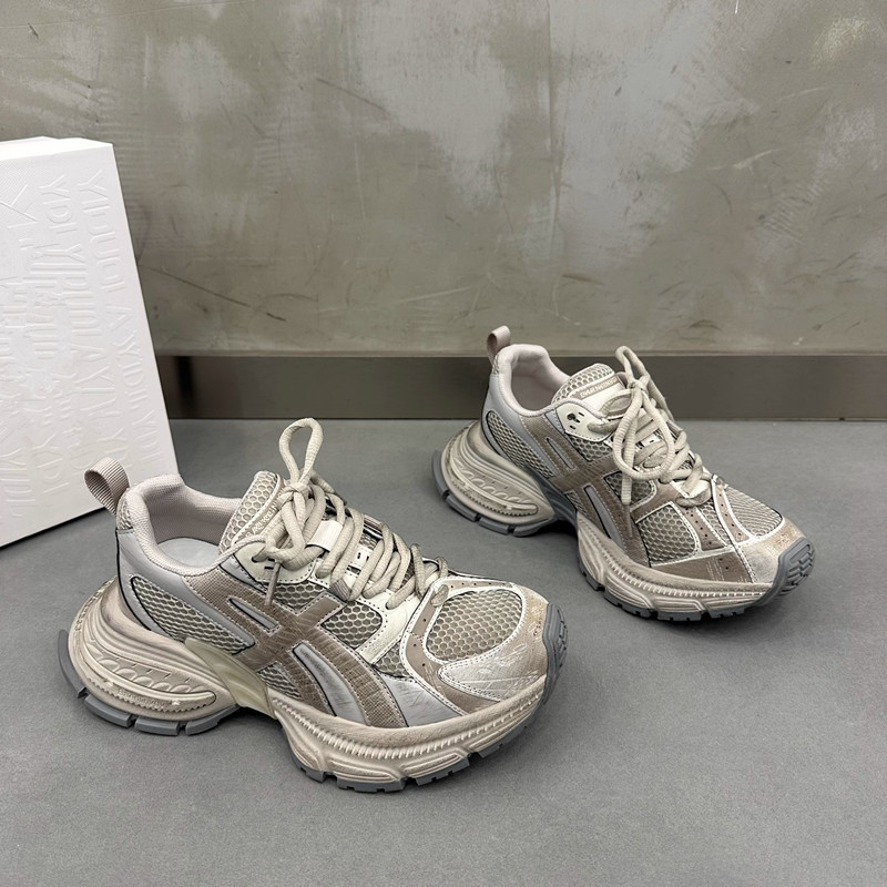 MK&DK真皮欧货老爹鞋女2025新款春秋季厚底增高显脚小休闲运动鞋