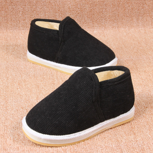包邮老北京儿童布鞋男女童黑色冬季加绒加厚保暖棉鞋泡沫底宝宝鞋