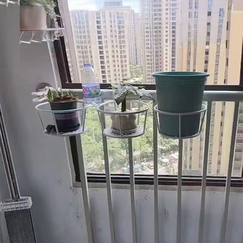 清仓挂壁花盆架防护栏绿植室外庭院花卉挂钩花架子阳台悬挂式花架,收纳整理,阳台置物架,淘宝优惠券,粉丝福利购,淘宝优惠卷