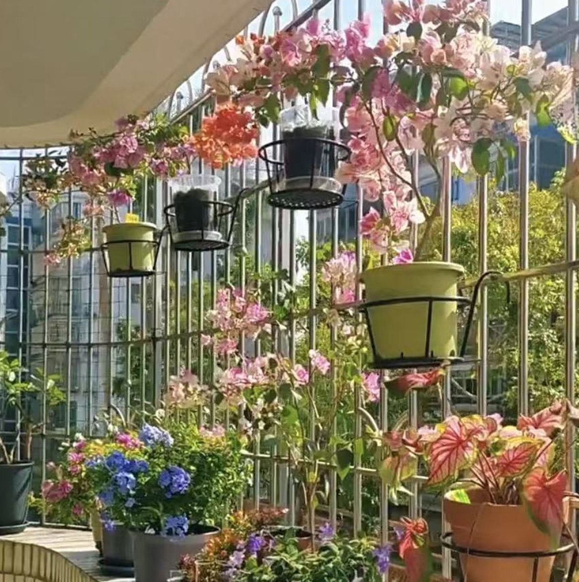 栏杆置物铁架多肉盆栽壁挂架种菜养花阳台花盆圆形花架挂露台,收纳整理,阳台置物架,淘宝优惠券,粉丝福利购,淘宝优惠卷