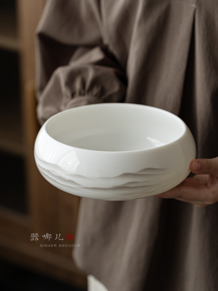 德化羊脂玉白瓷水碗洗茶缸大陶瓷羊脂玉瓷茶杯洗碗茶道笔洗茶渣,餐饮具,茶道/零配,淘宝优惠券,粉丝福利购,淘宝优惠卷