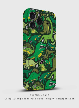 宿风适用小米红米13pro手机壳12ultra新款k60潮k50光面k40菲林硬壳note17t pro全包14pro保护套绿色恐龙犀牛