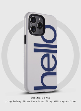 宿风适用苹果iPhone16promax手机壳15 14磁吸13 12磨砂17 Pro硬Plus新款情侣高级保护套女创意蓝色英文hello