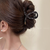 发量少可全抓 高级感水钻抓夹盘发鲨鱼夹子头饰气质半抓发卡女生