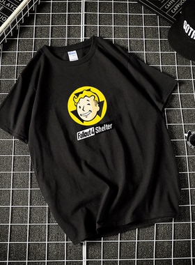 STEAM游戏周边短袖男女辐射4 Fallout pipboy短袖半袖夏宽松T恤