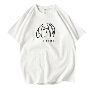 披头士the beatles约翰列侬 Imagine John Lennon短袖t恤男女情侣