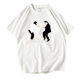 昆汀塔伦蒂诺电影低俗小说约翰屈伏塔潮乌玛瑟曼跳舞短袖T恤男女